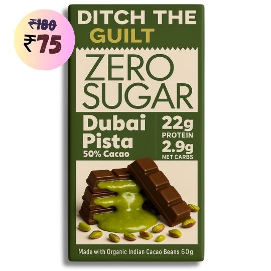 Viral Dubai Pista Kunafa Centerfilled • 22g Protein •  Sugar Free Dark Chocolate • 60g