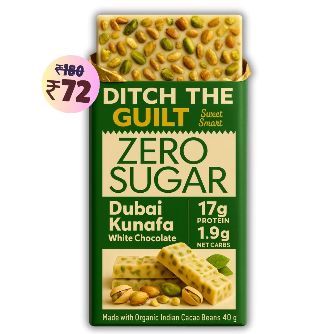 Dubai Kunafa Cheese Cake • 17g protein • Sugar Free Dark Chocolate • 40g bar