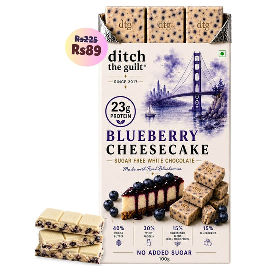 Blueberry Cheesecake • 23g Protein • Sugar Free White Chocolate Bar • 100g