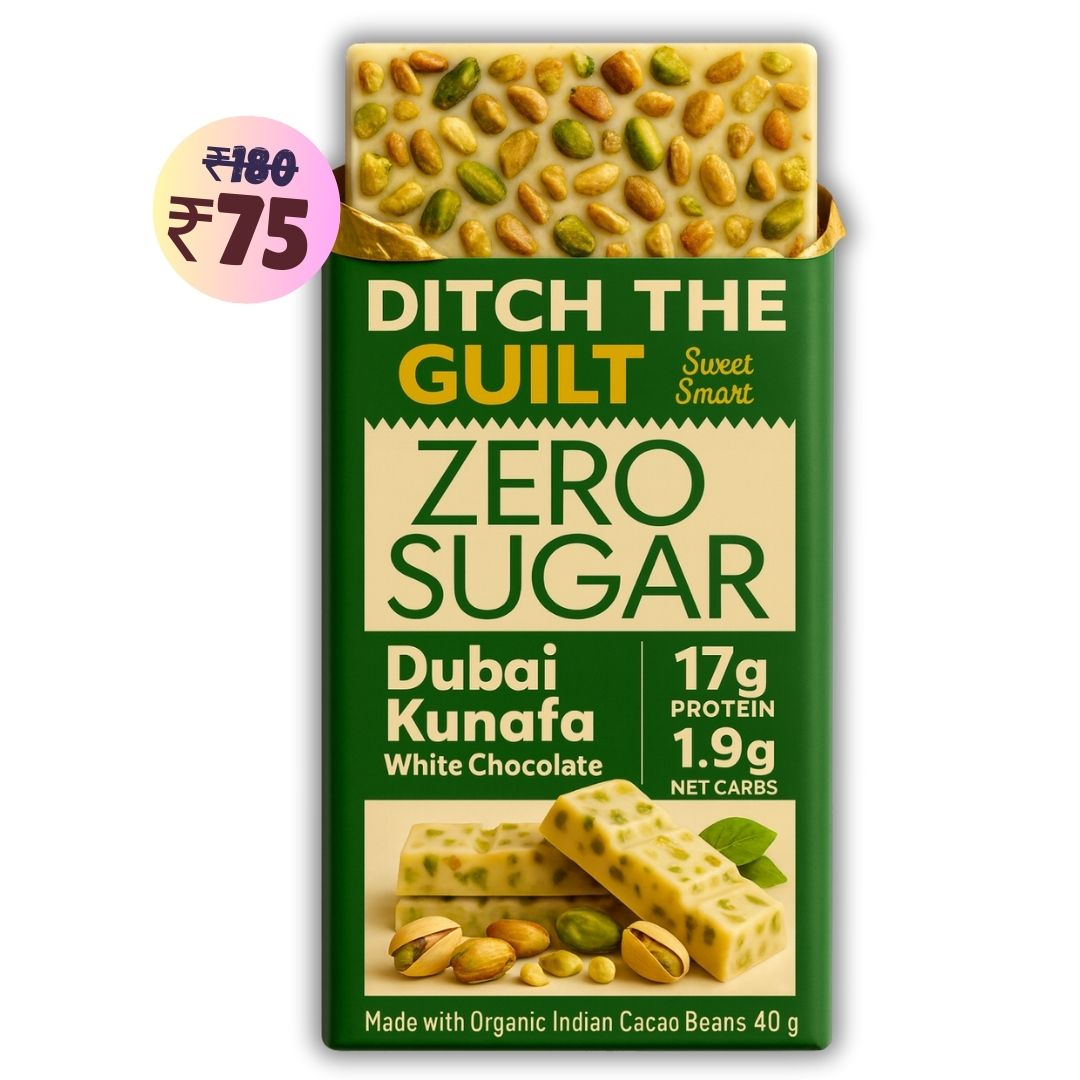 Dubai Kunafa Cheese Cake • 17g protein • Sugar Free Dark Chocolate • 40g bar