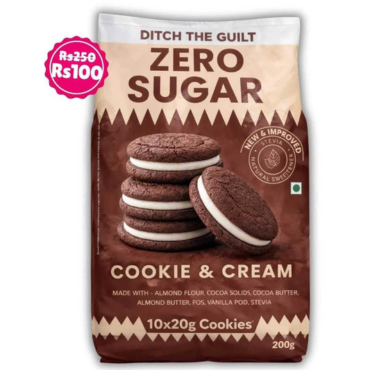 Cookie And Cream (10x20g Cookies) • Sugar-Free Almond Flour Cookies • 200g (10x20g Cookies)