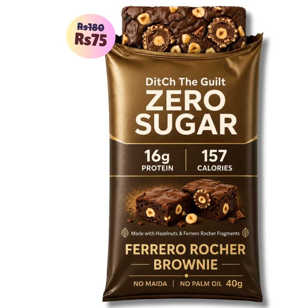Ferrero Rocher Protein Brownie • 16g Protein • Sugar Free High Protein Brownies • 40g