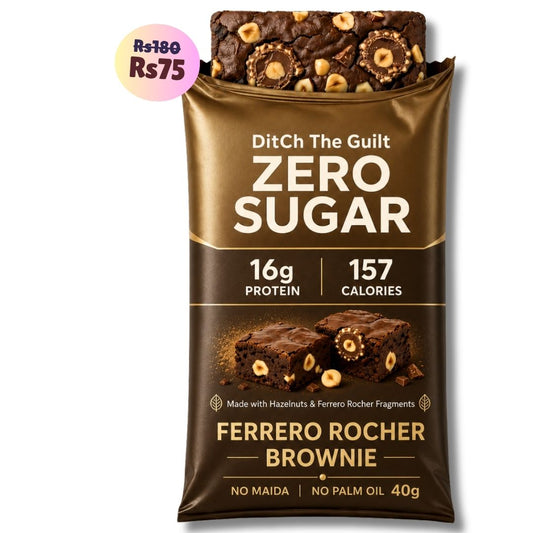 Ferrero Rocher Protein Brownie • 16g Protein • Sugar Free High Protein Brownies • 40g