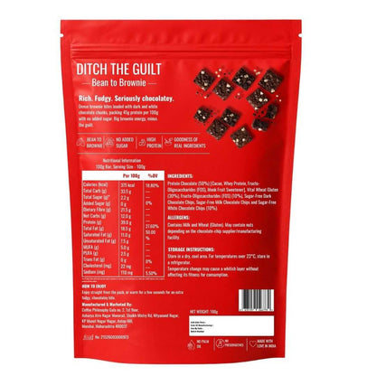 Triple Chocolate • 39g Protein • Sugar Free High Protein Brownies Bites • 100g