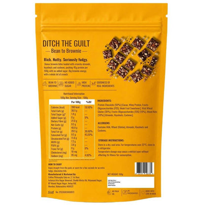 Nutty Fudge • 40g Protein • Sugar Free High Protein Brownies Bites • 100g