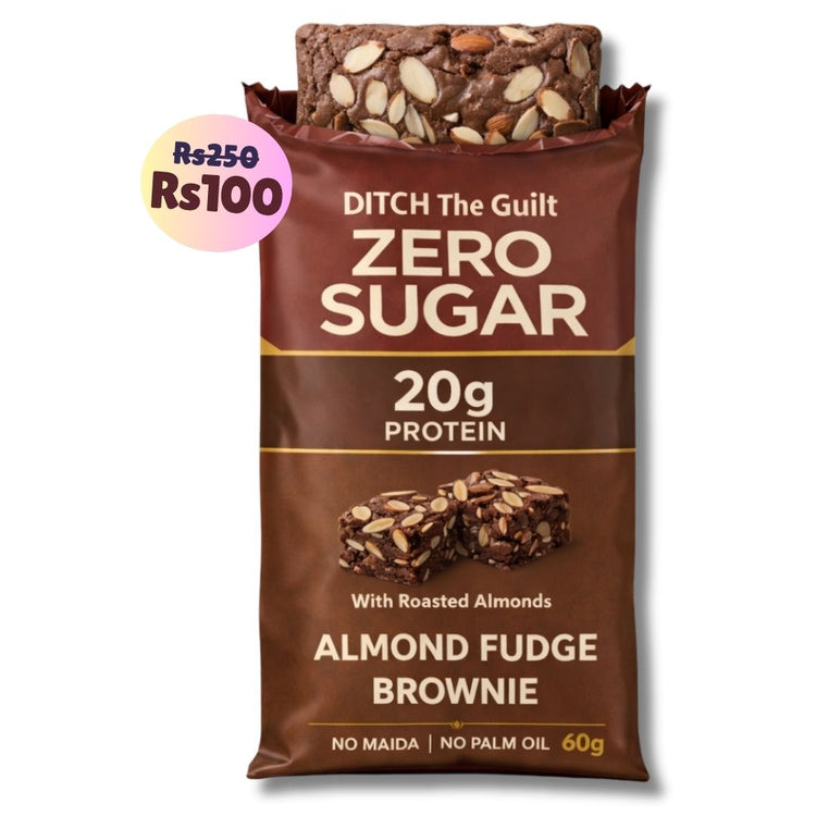 Almond Fudge • 20g Protein • Sugar Free High Protein Brownies • 60g