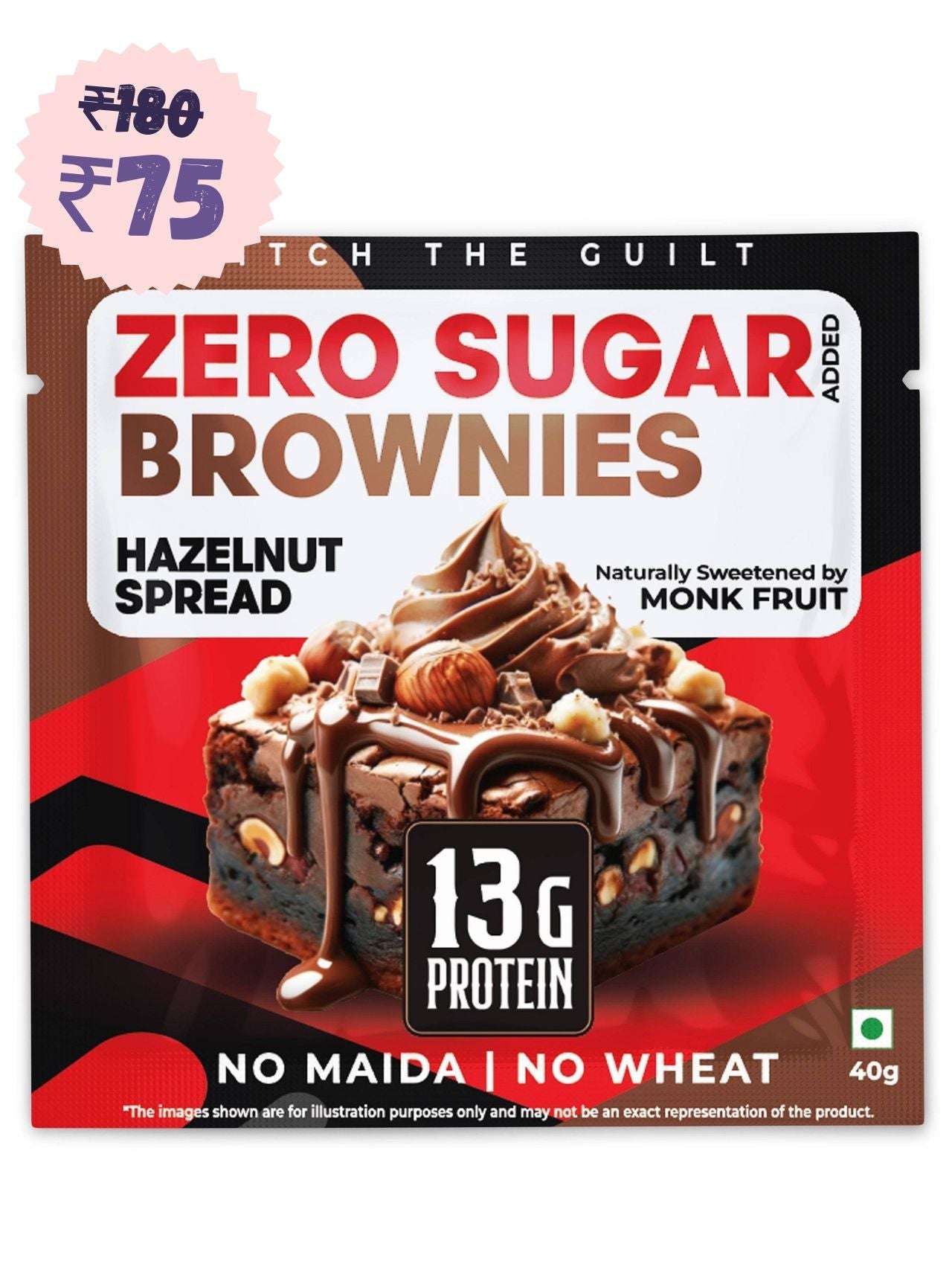 Hazelnut Spread  Protein Brownie - Sugar Free & High Protein, Low Net Carbs - 60g