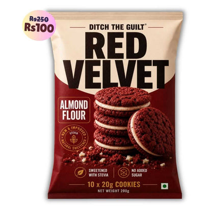 Red Velvet Cookies (10x20g Cookies) • Sugar-Free Almond Flour Cookies • 200g