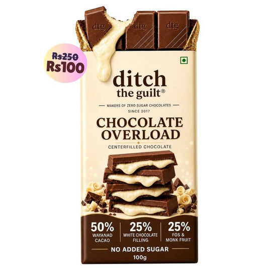 Chocolate Overload • Sugar Free Center-Filled Chocolate Bar • 100g