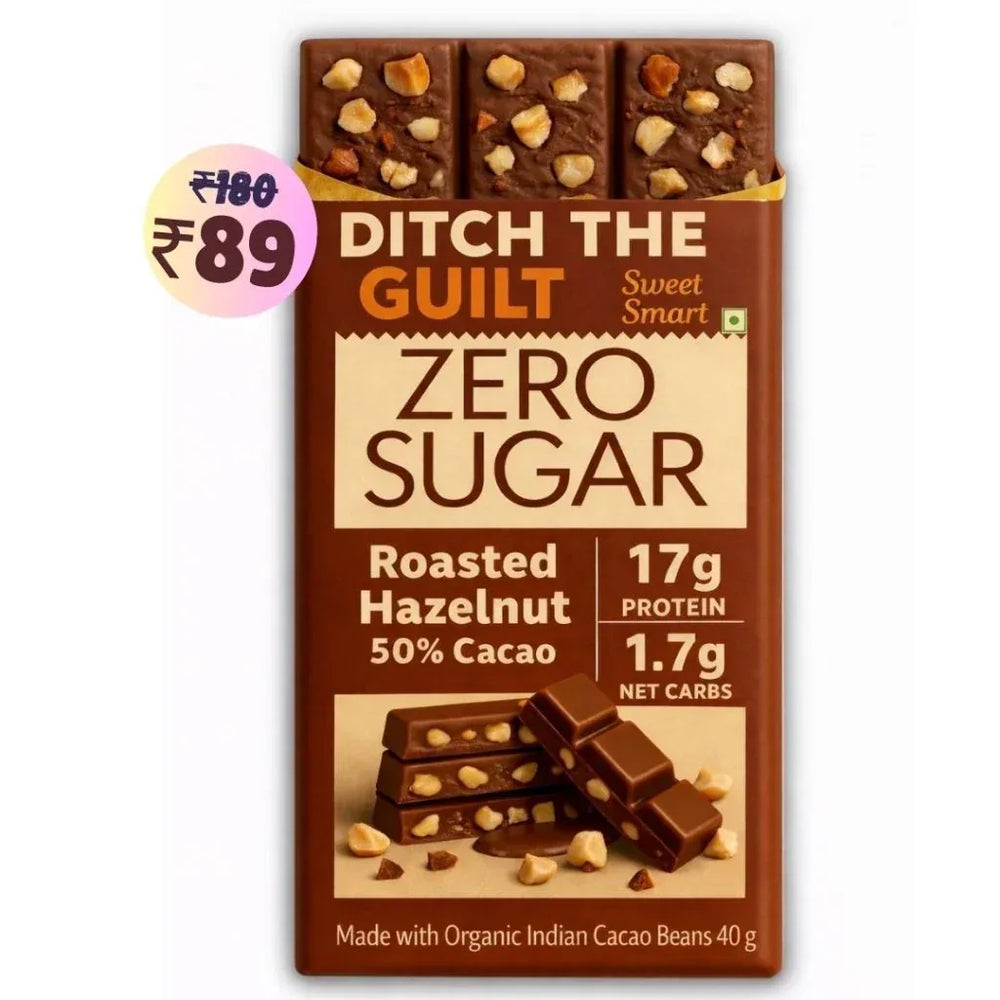 Mighty Hazelnut Dark Chocolate • 17g Protein • Sugar Free & High Protein • 40g - Ditch The Guilt
