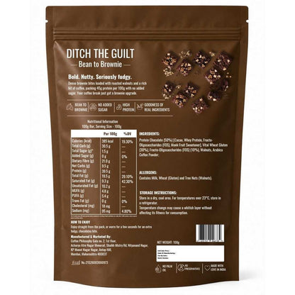 Coffee Walnut • 40g Protein • Sugar Free High Protein Brownie • 100g