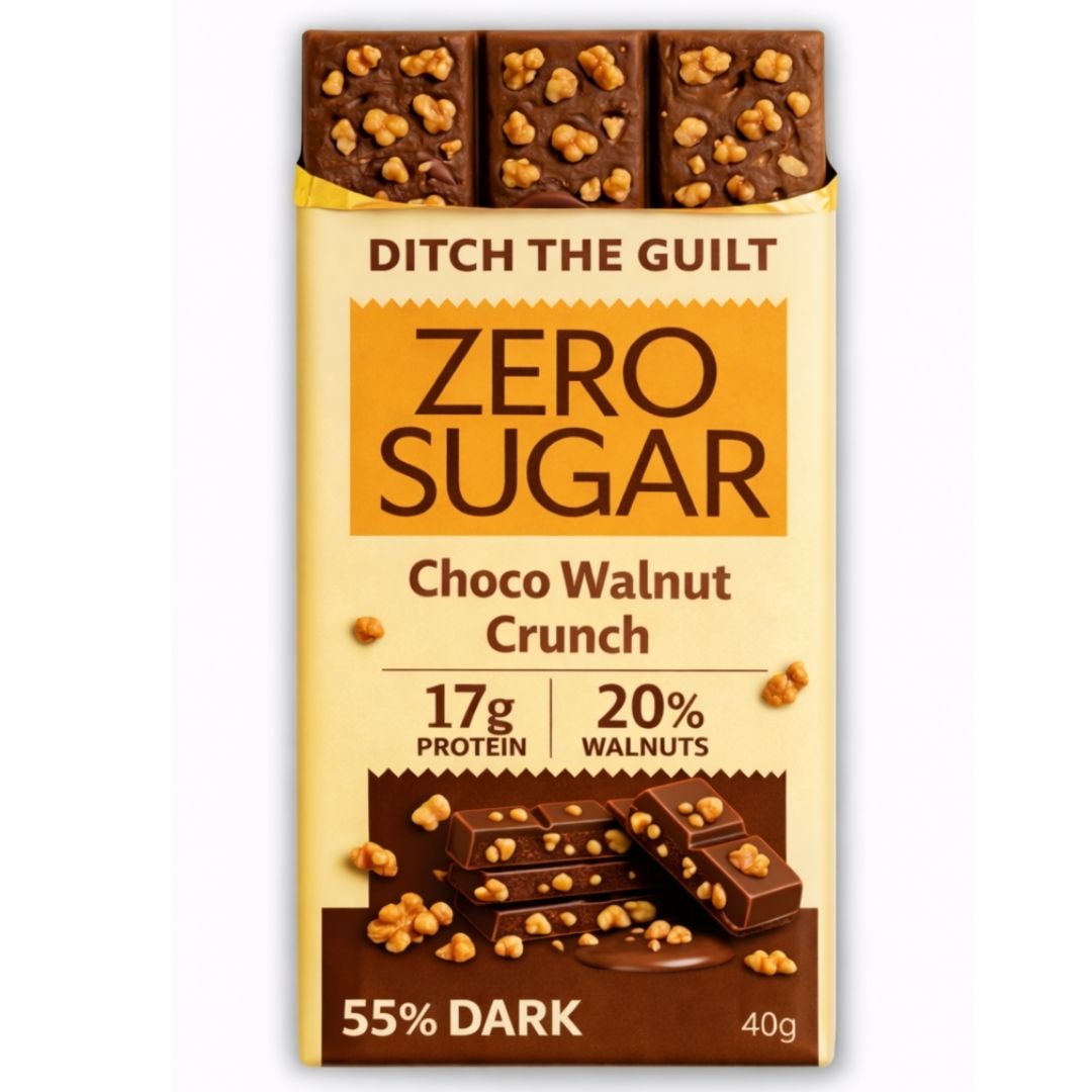 Walnuts • 17g Protein • Sugar Free High Protein Chocolate • 40g