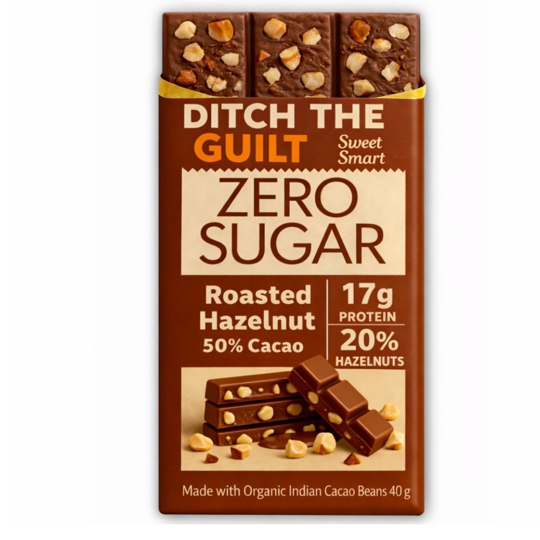 Roasted Mighty Hazelnut • 17g Protein • Sugar Free High Protein Chocolate • 40g