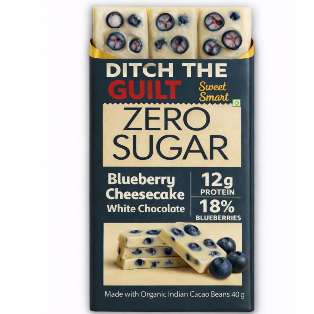 Blueberry White Chocolate • 12g Protein • Sugar Free High Protein Chocolates • 40g