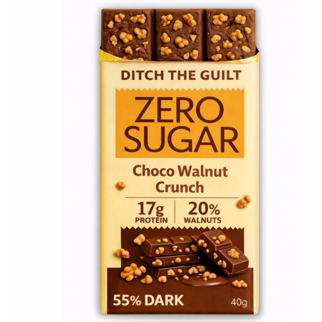 Walnuts • 17g Protein • Sugar Free High Protein Chocolate • 40g