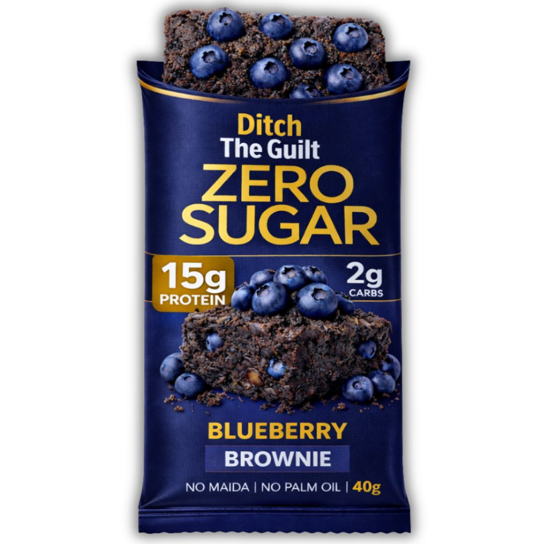 Blueberry Protein Brownie • 15g Protein • Sugar Free High Protein Brownies • 40g