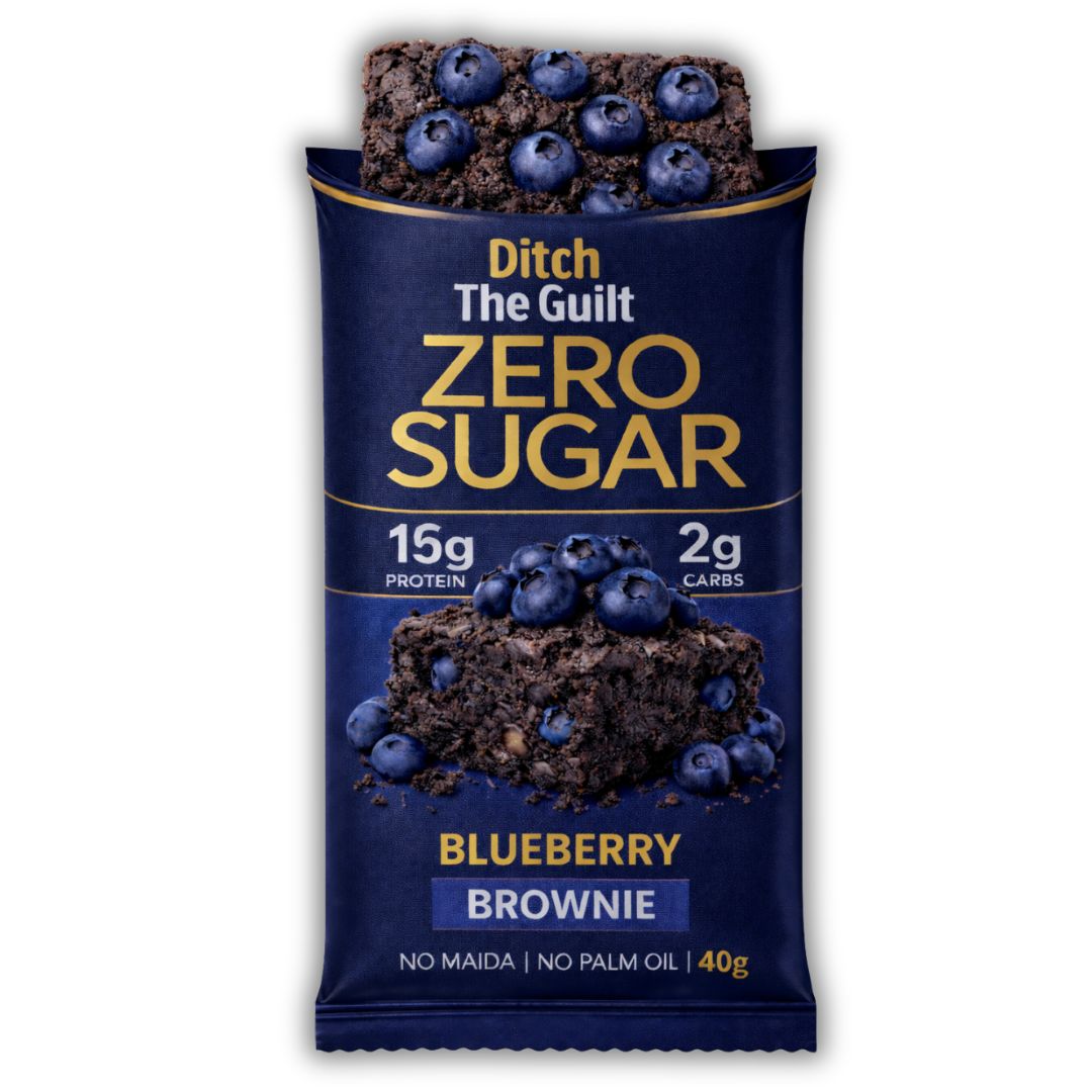 Blueberry Protein Brownie • 15g Protein • Sugar Free High Protein Brownies • 40g