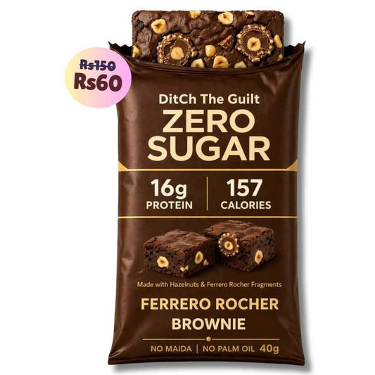 Ferrero Rocher Protein Brownie • 16g Protein • Sugar Free High Protein Brownies • 40g