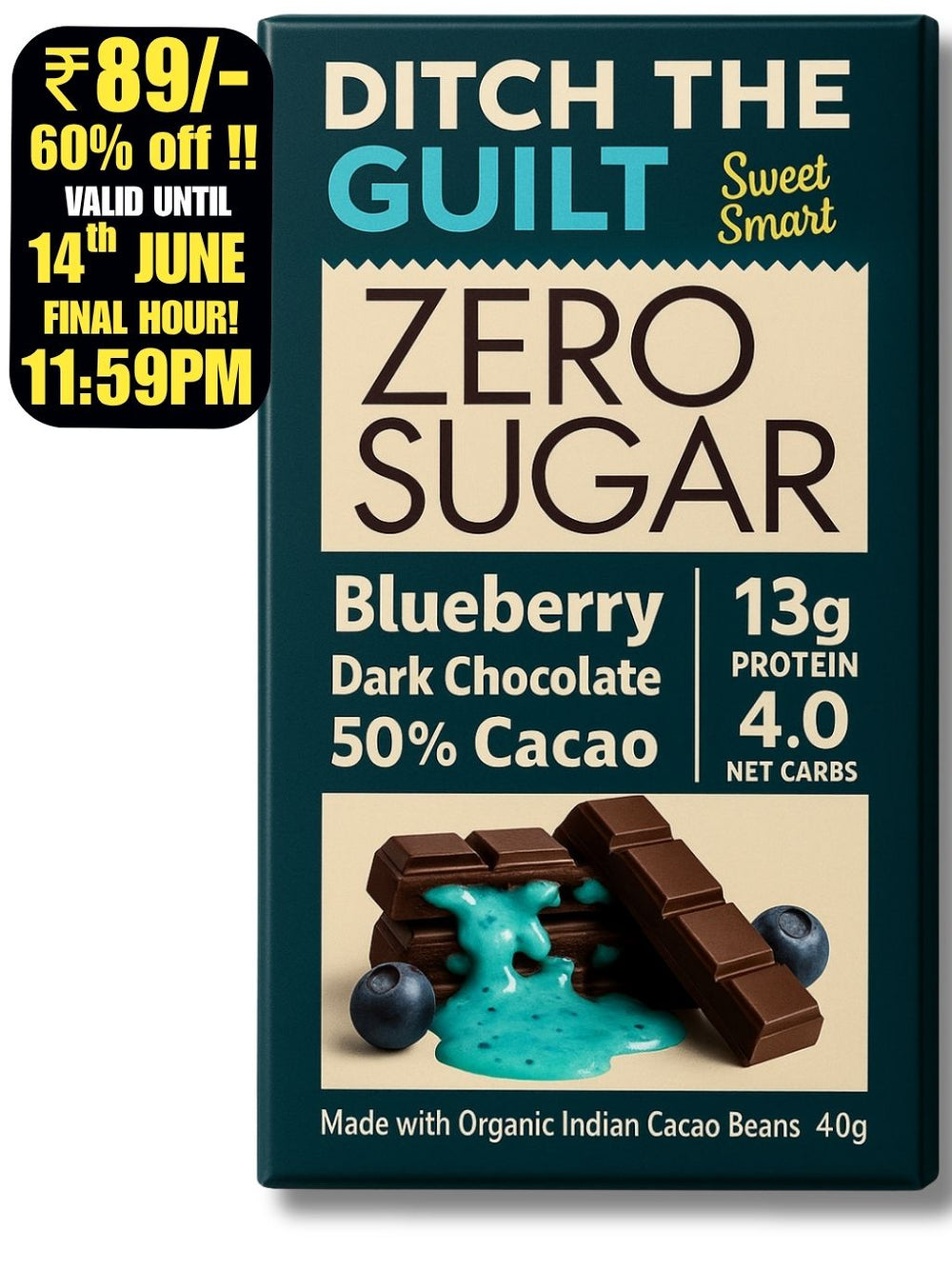 Blueberry Dark Chocolate - 40g