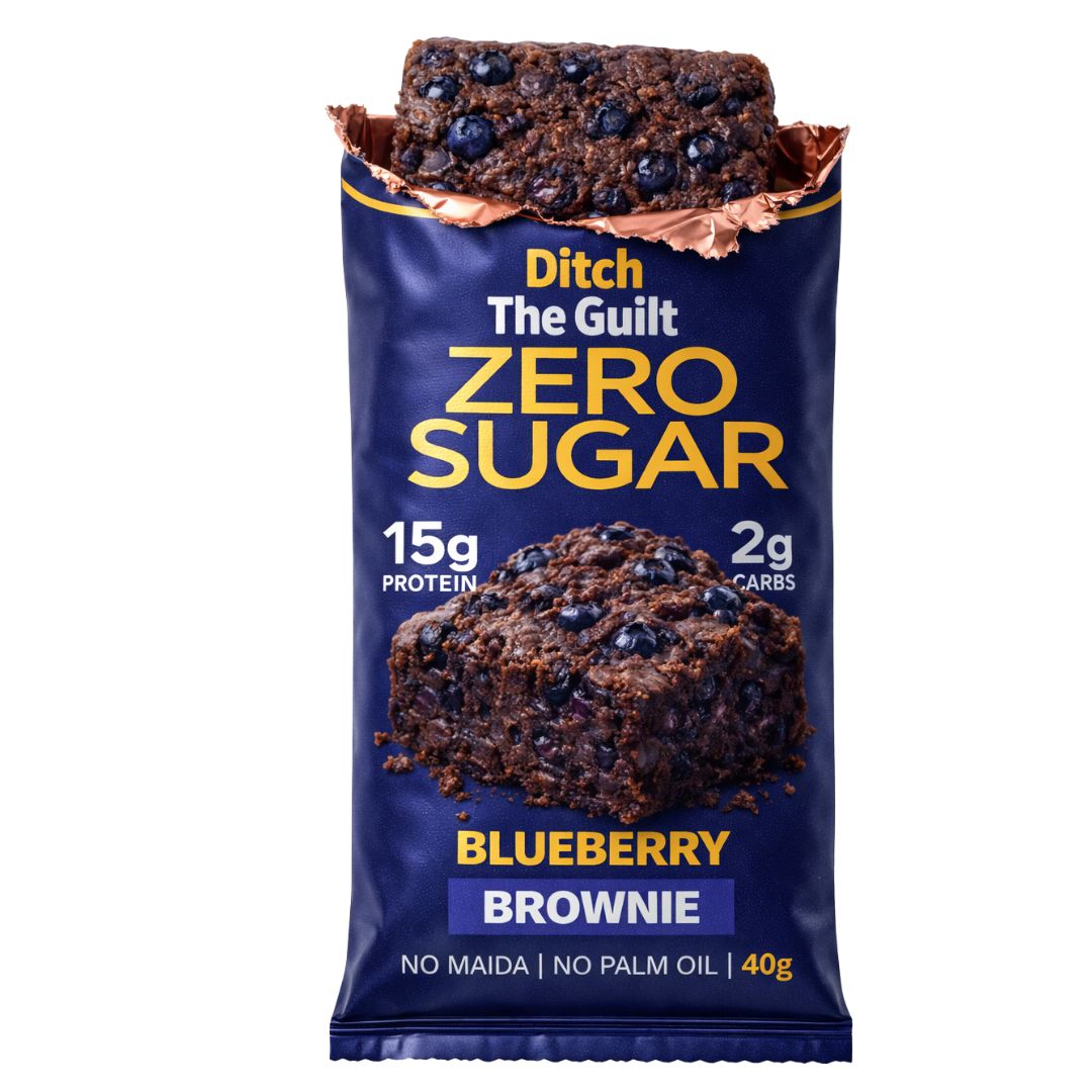 Blueberry Protein Brownie • 15g Protein • Sugar Free High Protein Brownies • 40g