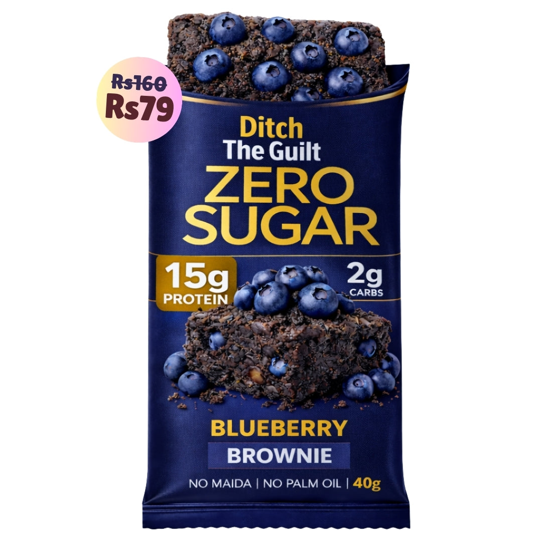 Blueberry Protein Brownie • 15g Protein • Sugar Free High Protein Brownies • 40g