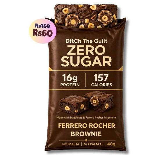 Ferrero Rocher Protein Brownie • 16g Protein • Sugar Free High Protein Brownies • 40g