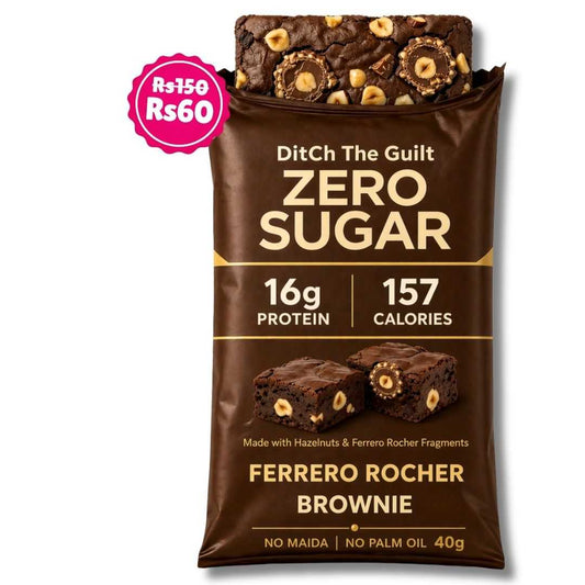 Ferrero Rocher Protein Brownie • 16g Protein • Sugar Free High Protein Brownies • 40g