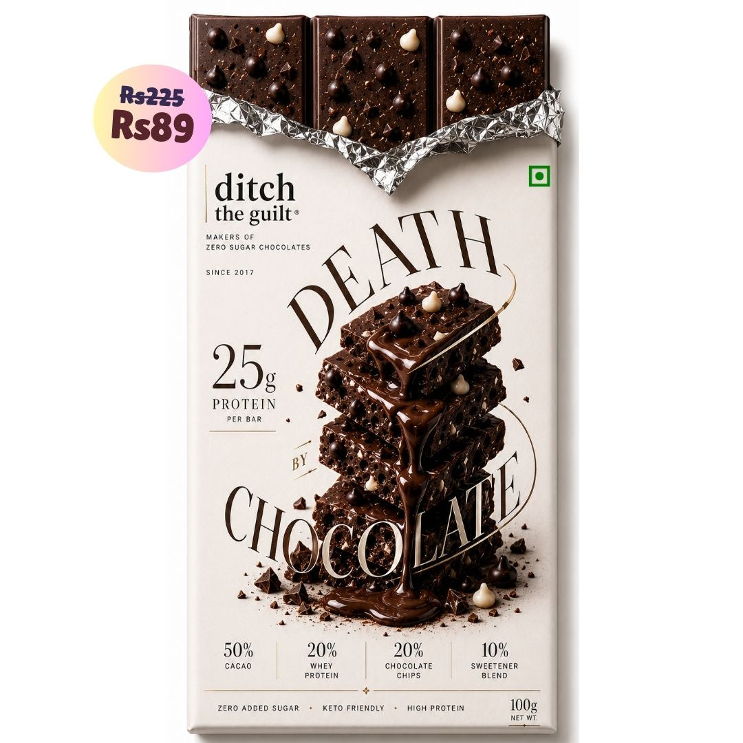 Death By Chocolate • 25g Protein • Sugar Free Dark Chocolate Bar • 100g