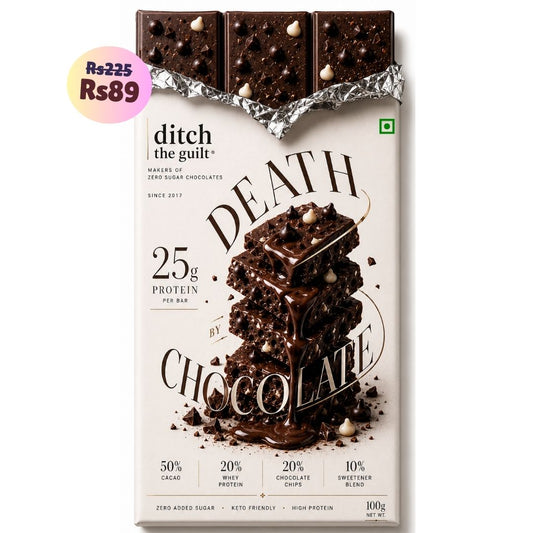 Death By Chocolate • 25g Protein • Sugar Free Dark Chocolate Bar • 100g