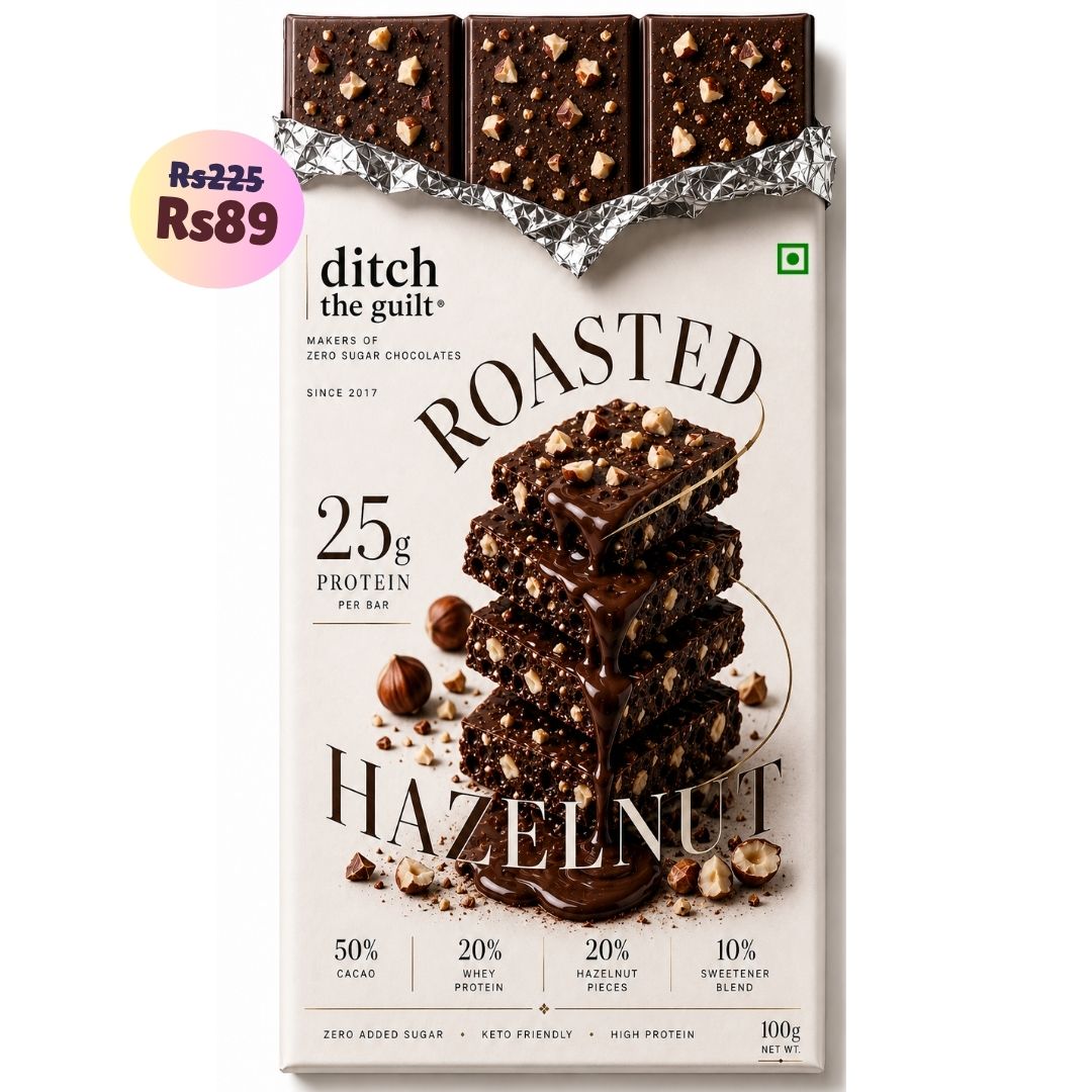 Hazelnuts (Italian) • 25g Protein • Sugar Free Dark Chocolate Bar • 100g