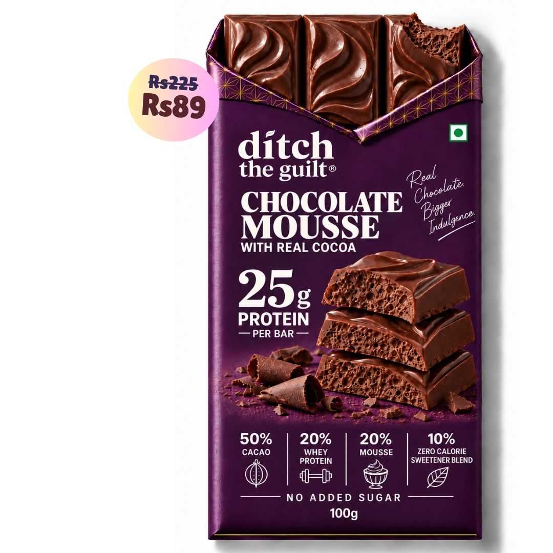 Chocolate Mousse • 25g Protein • Sugar Free Dark Chocolate Bar • 100g