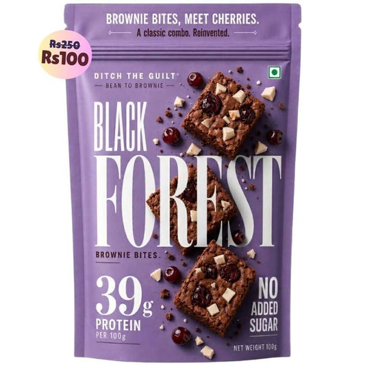 Black Forest • 39g Protein • Sugar Free High Protein Brownie Bites • 100g