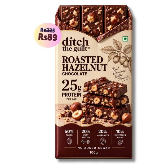 Hazelnuts (Italian) • 25g Protein • Sugar Free Dark Chocolate Bar • 100g