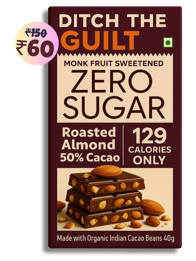 Roasted California Almonds  • 129 Calories •  Sugar Free Dark Chocolate • 40g