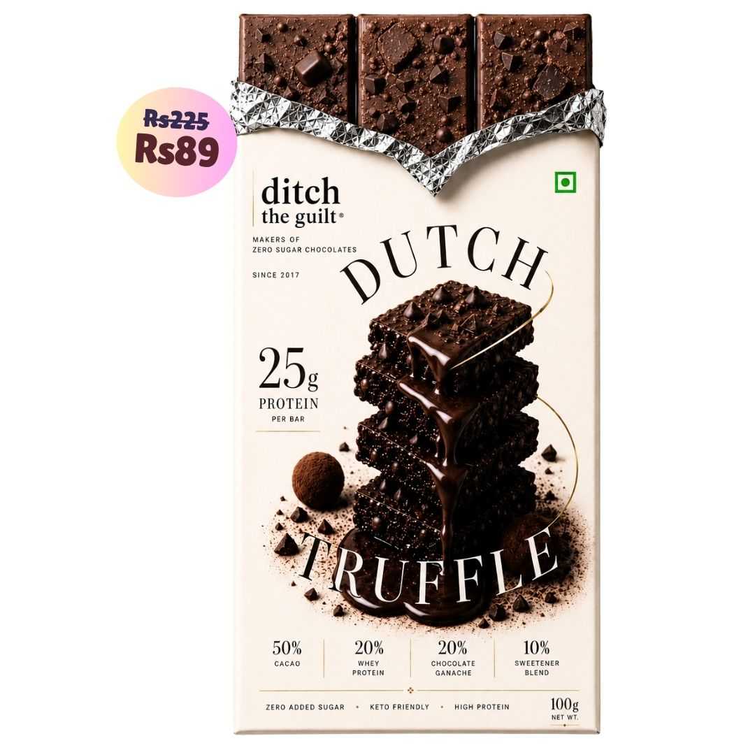 Dutch Truffle (Ganache) • 25g Protein • Sugar Free Dark Chocolate Bar • 100g
