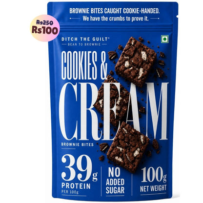 Cookie & Cream • 39g Protein • Sugar Free High Protein Brownie • 100g