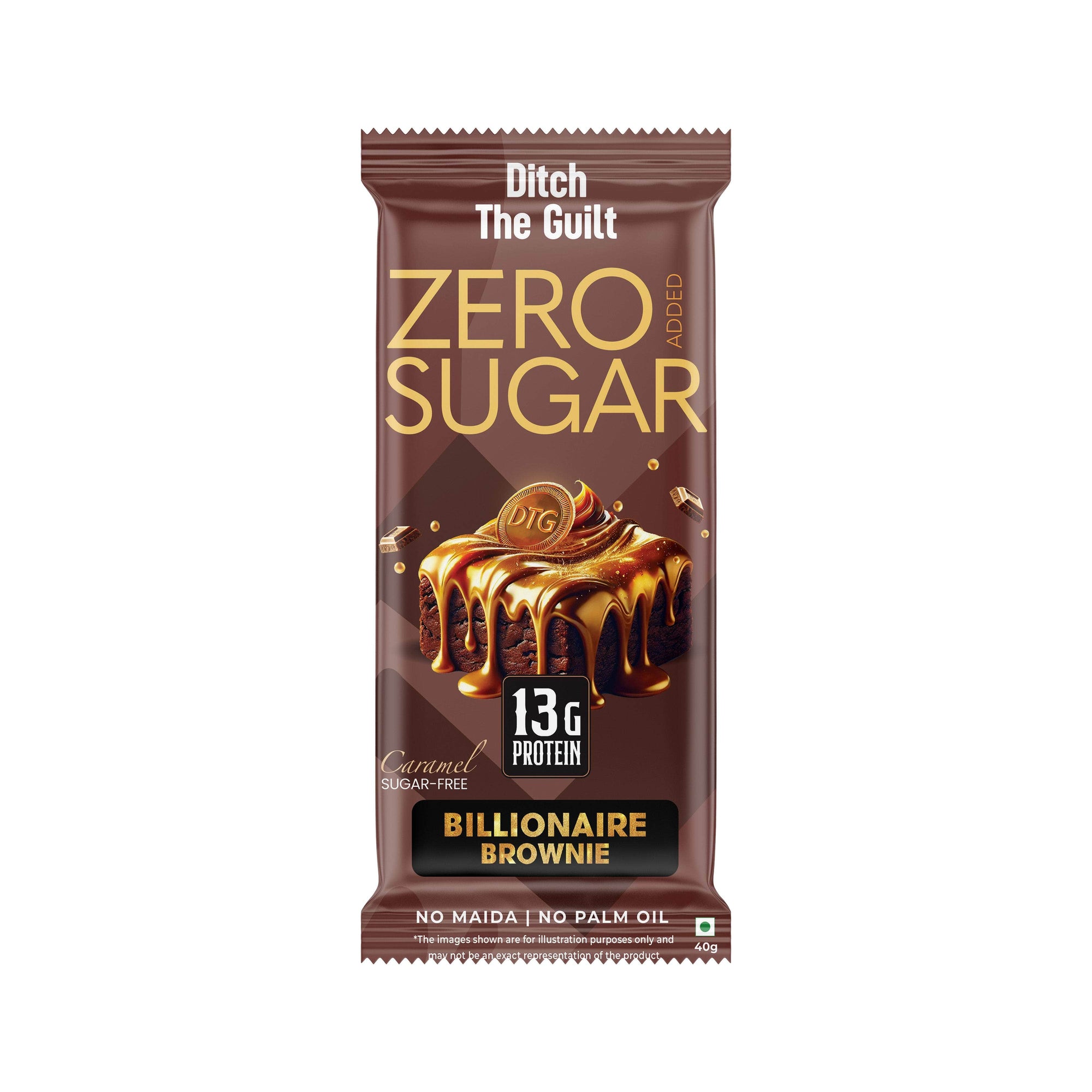 Billionaire Protein Brownie - Sugar Free & High Protein, Low Net Carbs - 40g