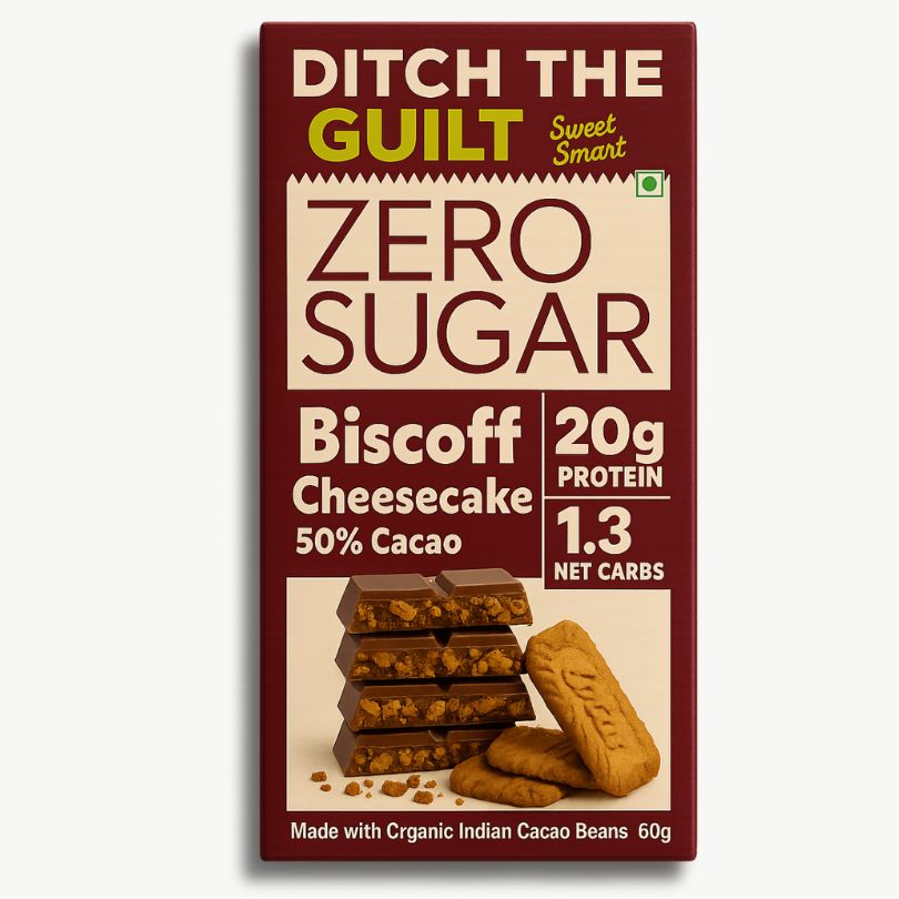 Biscoff Cheese Cake  - Sugar Free Protein Chocolate  - High Protein  - 60g