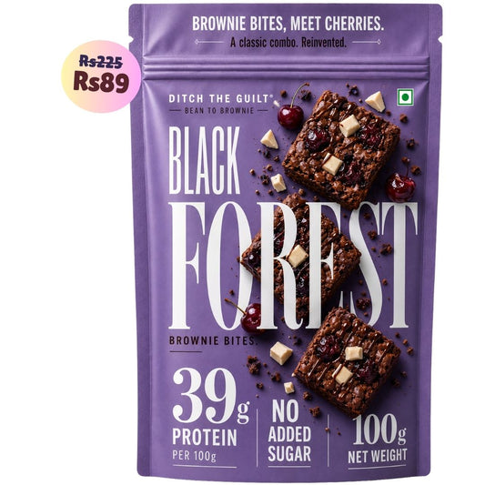 Black Forest • 39g Protein • Sugar Free High Protein Brownie Bites • 100g