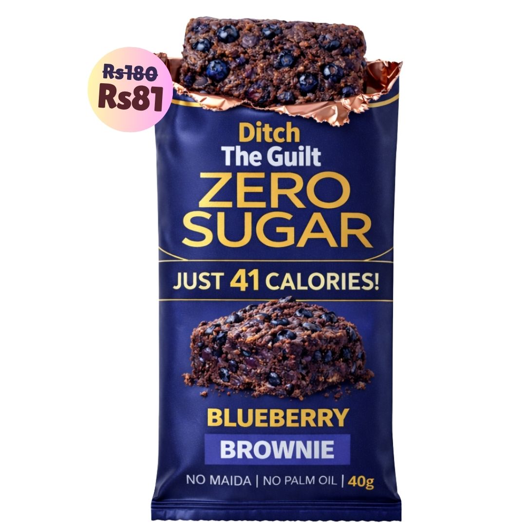 Blueberry • 41 Calories • 15% Blueberries • Low Calorie & Sugar Free Brownie • 40g
