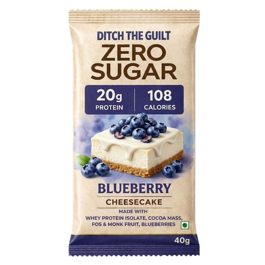 Blueberry Protein Cheese Cake • 20g Protein • Sugar Free High Protein Cheese Cake• 40g