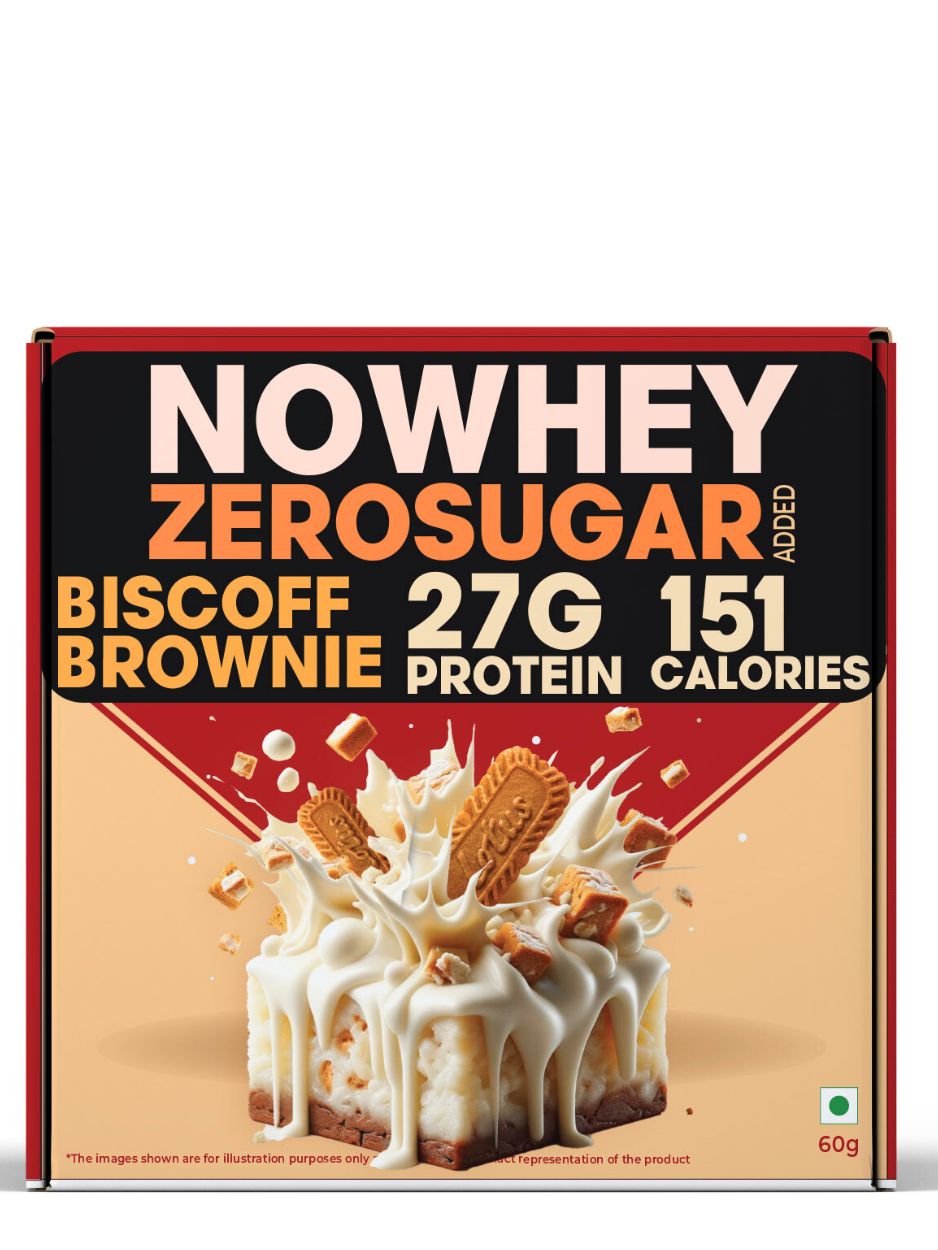 Biscoff Protein Brownie - 27g Protein - 151 Calories Only - No Whey Protein - 60g