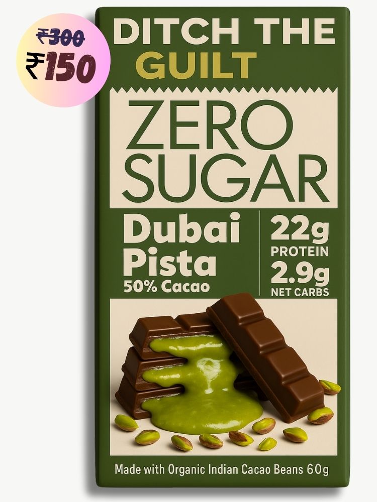 Center filled Viral Dubai Pista • 22g Protein • Sugar Free Dark Chocolate • 60g