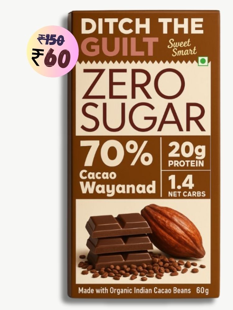 70% Wayanad Indian Cacao • 20g Protein • Sugar Free Dark Chocolate • 60g bar