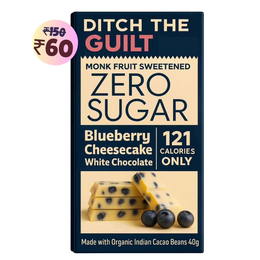 Blueberry Cheese Cake • 121 Calories Only • Low Calorie Sugar Free White Chocolate • 40g bar