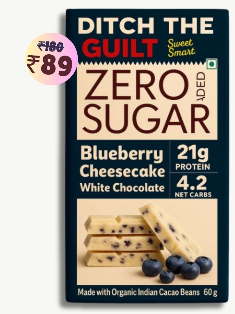Blueberry Cheese Cake • 21g Protein • Sugar Free White Chocolate • 60g bar