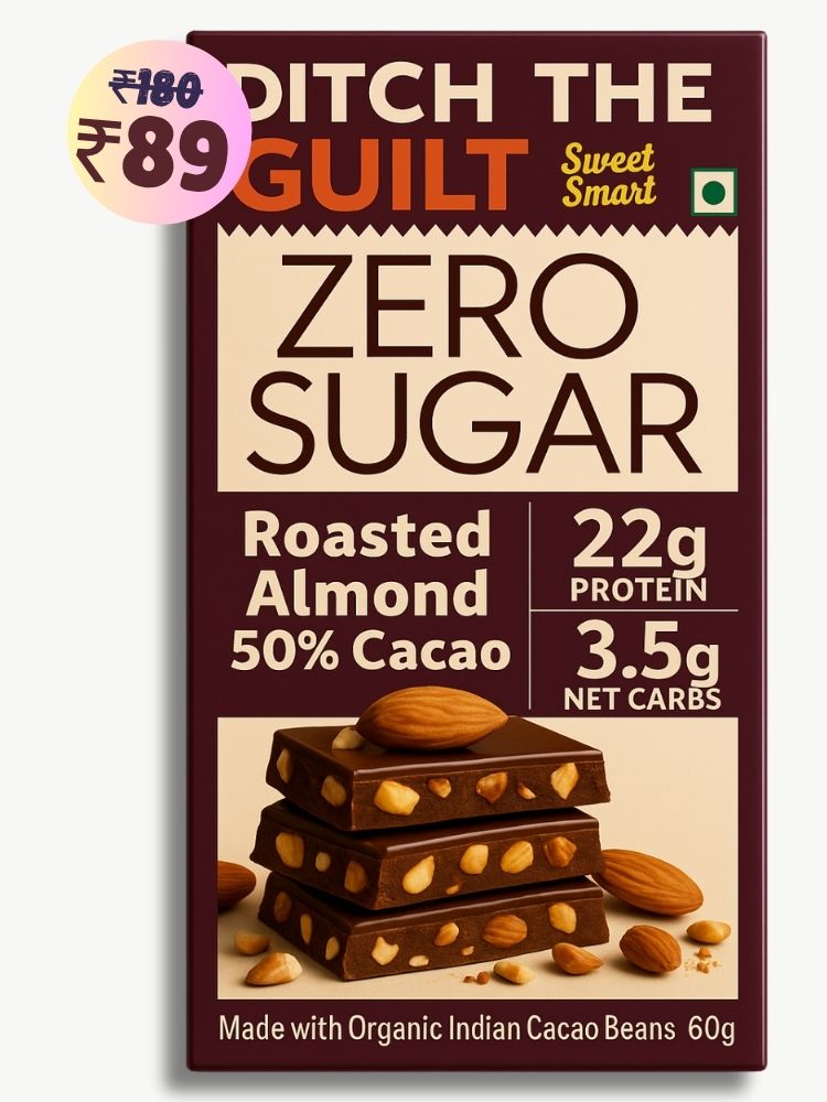 Roasted California Almonds  • 22g Protein •  Sugar Free Dark Chocolate • 60g