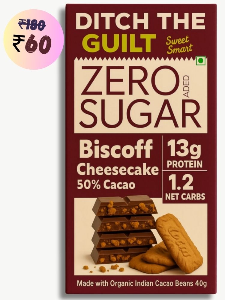Biscoff Cheese Cake • 13g Protein •  Sugar Free Dark Chocolate • 40g