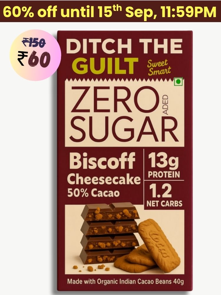 Biscoff Cheese Cake • 13g Protein •  Sugar Free Dark Chocolate • 40g