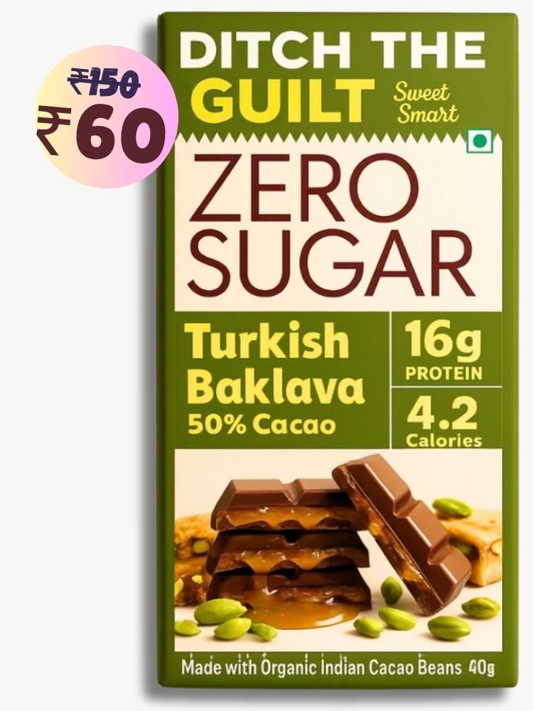 Center Filled - Turkish Baklava • 16g Protein • Sugar Free Dark Chocolate • 40g